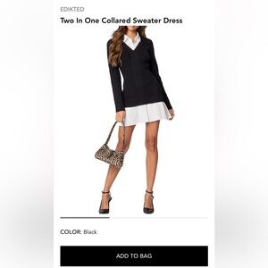 Edikted Two In One Collared Sweater Dress SIZE SMALL